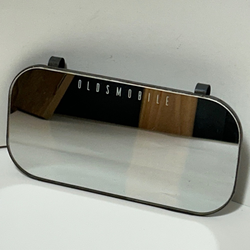 Vintage Oldsmobile Sun Visor Vanity Mirror Metal Backed Automotive Accessory 8x4